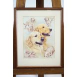 Four Golden Retriever prints, the largest after Mick Cawston, signed in pencil lower right,