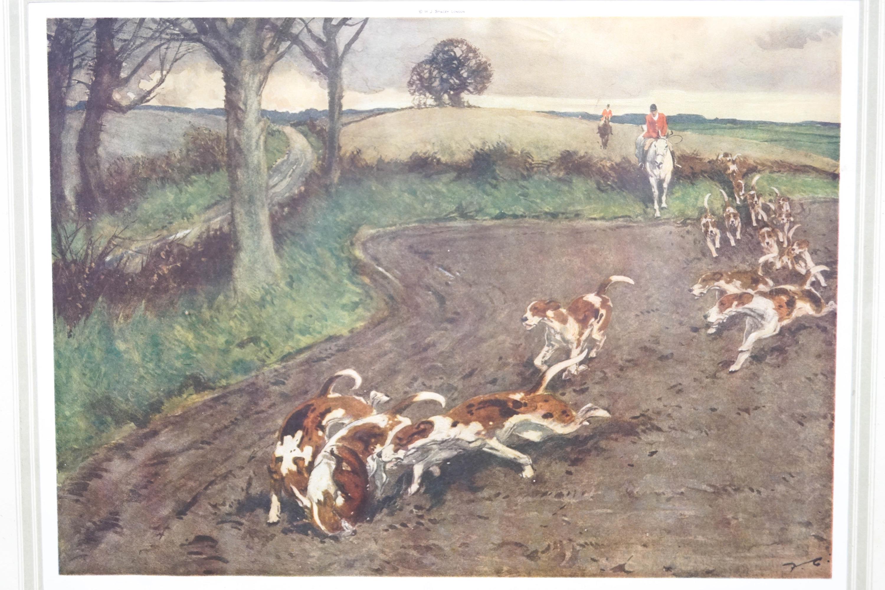 Arthur A Davis, The Hounds, chromolithograph together with hunting photographs and another print - Image 2 of 8