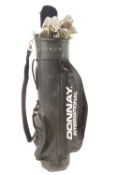 A Donnay International golf bag together with a variety of modern golf clubs