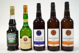 A mixed collection of Sherry, Cointreau and other fortified wines