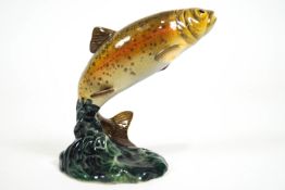 A Beswick china 1032, figure of a leaping trout,