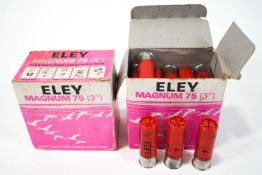 Two opened boxes of Eley Magnum 12 gauge Shotgun cartridges