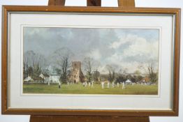 The Opening Match, a cricketing print after Ray Derry,