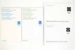 A group of programmes for the Opening Ceremony of the 2004 Athens Olympics both with Media Guides