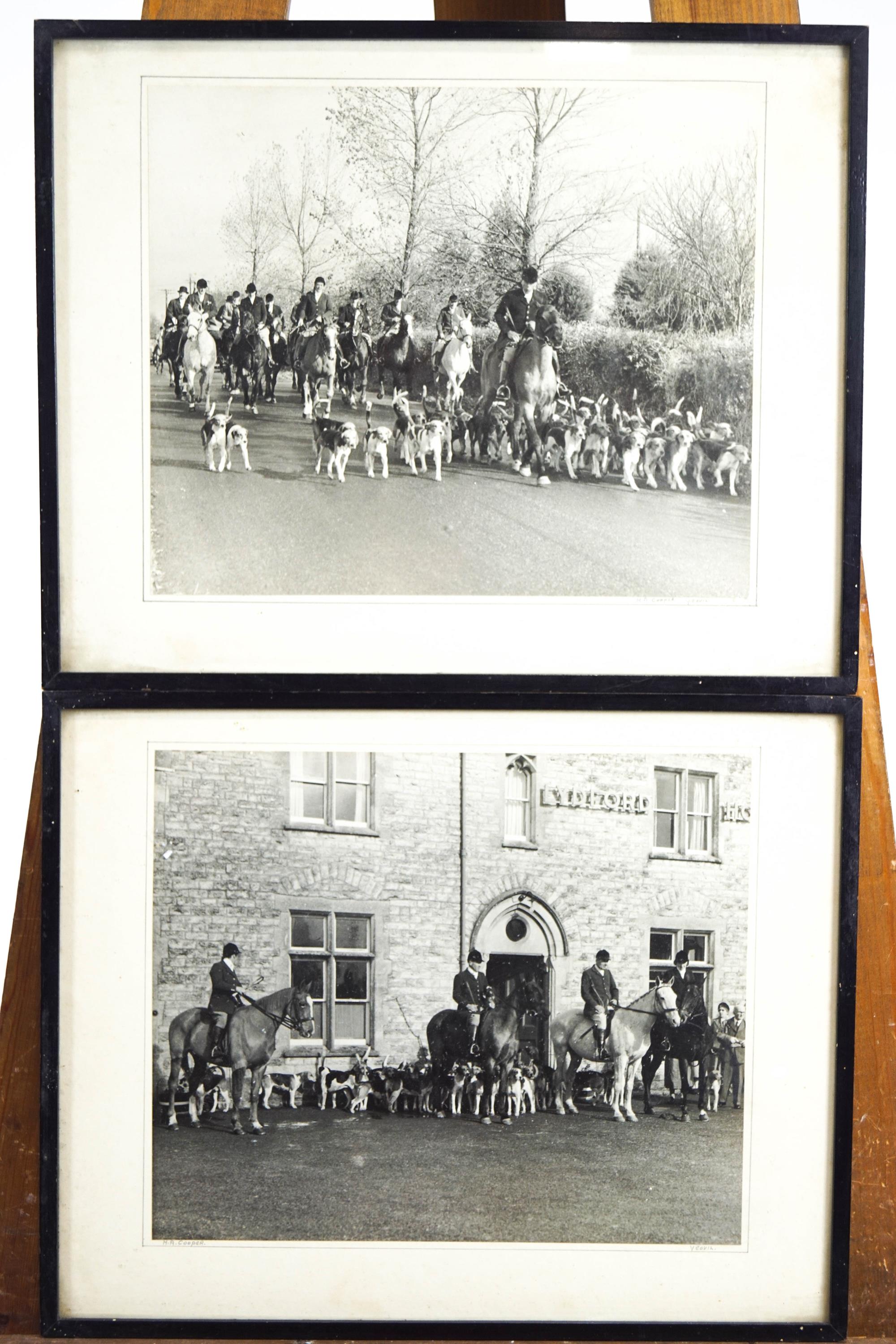 Arthur A Davis, The Hounds, chromolithograph together with hunting photographs and another print - Image 4 of 8