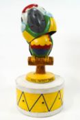 A Poll Parrot shoes display figure of a colourful parrot