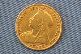 A Victoria half sovereign coin, dated 1895.