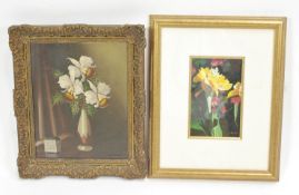 E Bobby, Orchids, watercolour, signed lower left,