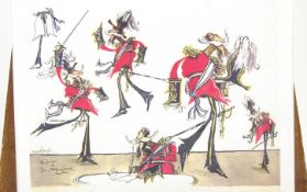 Ronald Searle, The Major General, Little Buttercup, coloured prints,