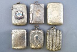 A group of eleven unusual silver plated and other vesta cases