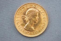 An Elizabeth II full sovereign coin, dated 1966.