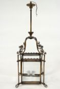 A ceiling light, ex-The Swan Hotel, Wells, of squared lantern form in brass,