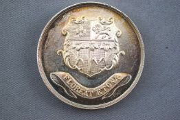 A cased silver Eton College Rowing House Fours medal, for 1939, Birmingham 1938, 4cm wide,