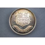 A cased silver Eton College Rowing House Fours medal, for 1939, Birmingham 1938, 4cm wide,