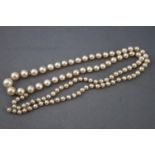 A single strand of graduated cultured pearls measuring from 3.00mm to 6.50mm.