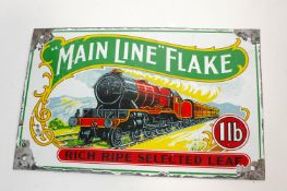 An enamel sign 'Main Line Flake',