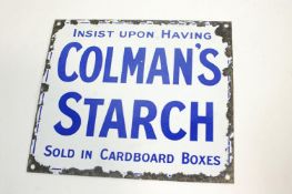 An enamel sign 'Colman's Starch',