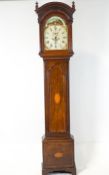 A Provincial oak wood long case clock,