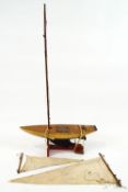 A large Victorian pond yacht in the design of an Ocean racing yacht with wooden hull
