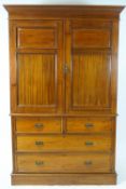 A mahogany Victorian linen press,