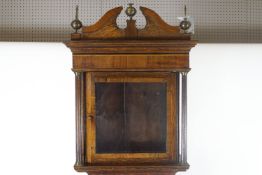 An early 19th century provincial oak long case clock case (no movement), of traditional form,