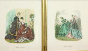 A set of four 20th century French fashion prints, after La Mode Illustree, in gilt frames,