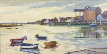 I Presswood, Wells harbour, oil on board, signed lower right,