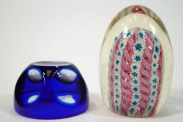 A Murano and a Webb Corbett paperweight, the Murano of 'Dump' form,