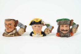 Six Royal Doulton character jugs, Explorer Times Collection,