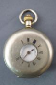 A gold-plated demi hunter pocket watch. Manual wind movement.