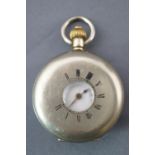 A gold-plated demi hunter pocket watch. Manual wind movement.