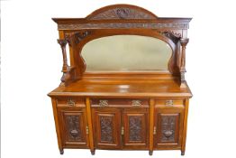 A Victorian mahogany sideboard with mirrored back,