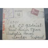 A group of WWII censor and occupation stamped envelopes and others