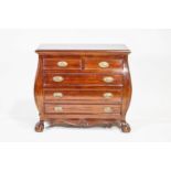 A mahogany chest of drawers,