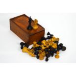 A cased Staunton style chess set,