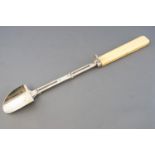 A silver stilton scoop, of usual form,