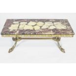 A 20th century composite marble topped coffee table, of rectangular form,