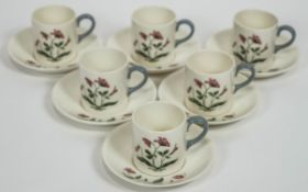 A Wedgwood 'Mayfield' coffee set for six, with cups, saucers and plates,