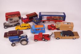 A quantity of playworn Matchbox and Dinky vehicles