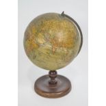 A 20th century Geographia composite 102 terrestrial globe on a chromed mount set on a turned