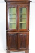 A Victorian mahogany standing corner cabinet,