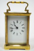 A 20th century brass cased four glass carriage clock,