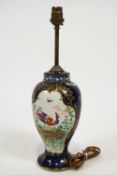A Booths porcelain lamp base decorated in Worcester style,