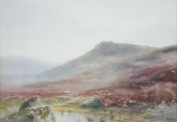 W F Dyer, Dartmoor, watercolour, signed lower right,