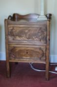 A George III mahogany tray top commode with two hinged doors,