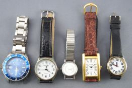 A collection of sixteen wristwatches of variable designs.