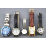 A collection of sixteen wristwatches of variable designs.