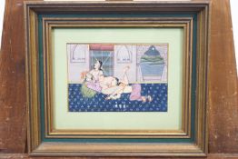 Two Indian Mughal Erotic watercolour and gouaches,