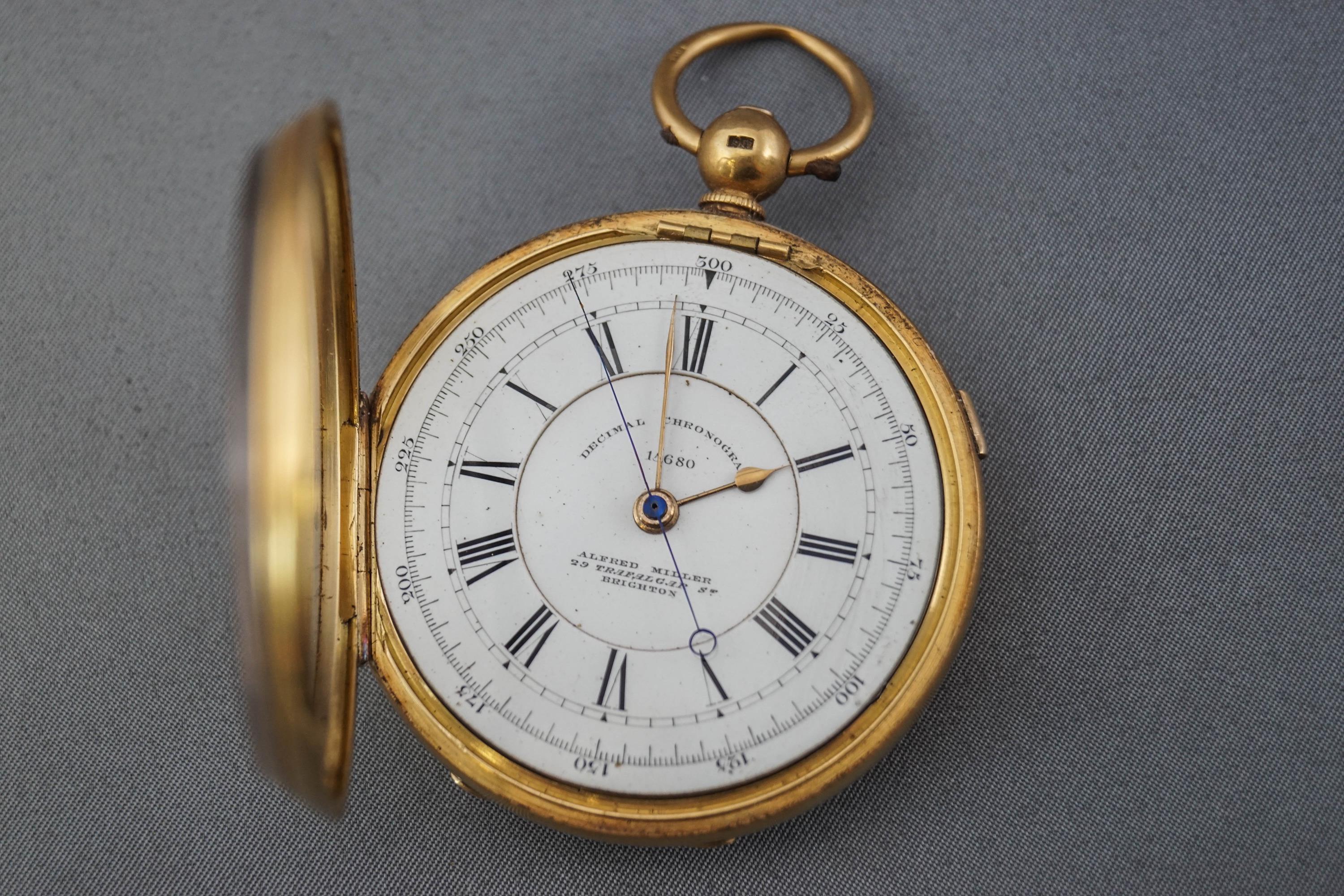 A hallmarked 18ct yellow gold open face pocket watch by Alfred Miller. - Image 2 of 3