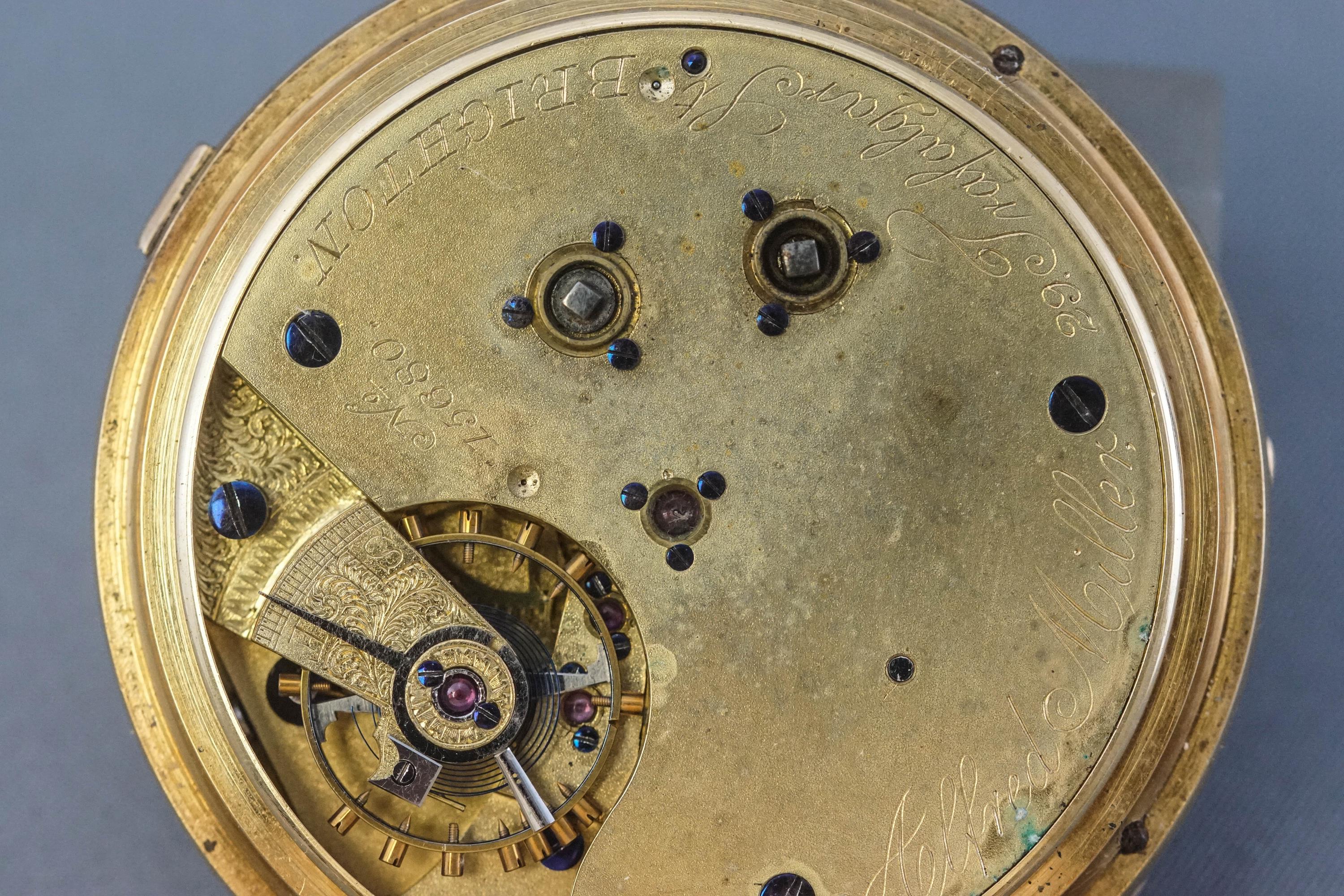 A hallmarked 18ct yellow gold open face pocket watch by Alfred Miller. - Image 3 of 3